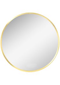kleankin Round Wall Mirror for Bathroom, Bedroom, Hallway, Metal Frame, Color: Gold, &Oslash;50 cm | Aosom Ireland