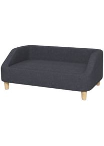 PawHut Dog Sofa, Pet Sofa Cat Sofa Dog Bed for Medium and Large Dogs, Dog Couch with Elevated Design, Dog Chair with Wooden Legs, Dark Gray, 95 x 63 x 39 cm | Aosom Ireland