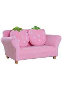 HOMCOM Children's Sofa Kids Chair Sofa Couch Children's Armchair Soft Sofa Double Sofa Single Sofa (Strawberry Sofa) | Aosom Ireland
