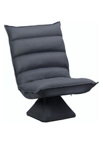 HOMCOM Chair, Swivel Seat, Tilted Backrest, Soft Padding, Breathable Cover, Dark Gray, 62 x 70 x 95cm | Aosom Ireland