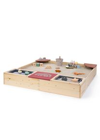Muddy Buddy Sandkasten , Rosa, Naturfarben , Holz , Zypresse , massiv , 125x20x135 cm , EN 71 , Freizeit & Co, Gartenspielzeug, Sandspielzeug