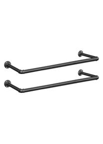 Xxxl Wandgarderobe 2er Set , Schwarz , Metall , 30x92 cm , Kleiderstange , Garderobe, Garderobenpaneele, Wandgarderobe