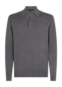 Tommy Hilfiger Polokragenpullover »PIMA ORG CTN CASHMERE LS POLO«, Flag-Stickerei auf Brust