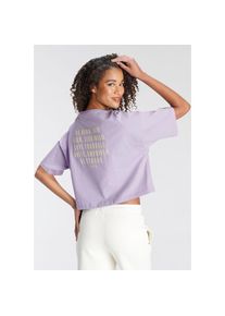 Lascana , Oversize-Shirt, mit Schriftzug auf dem Rücken , lila , 32/34 , 32/34 , Oversize T-Shirt mit Schriftzug auf dem Rücken