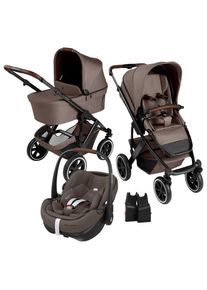 Abc Design Kinderwagenset , Braun, Weiß, Sandfarben , Textil , 5-teilig , 63x118x95.5 cm , EN 1888, UV 50+, Reach, ECE R 129 i-Size , Federung,