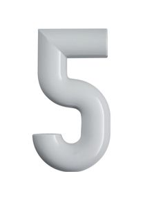 HEWI, Hausnummer + T&uuml;rschild, Hausnummer Ziffer 5 Spezial-Polyamid 99 reinweiss 165mm D.33mm