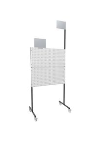 Organisations-Stellwand, mobil, 2 Lochbleche, 2 Glattbleche, 4 Lenkrollen eurokraft pro