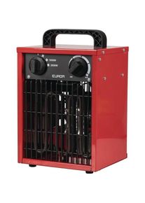 Eurom Elektrischer Lufterhitzer EK2000 2kW, rot, Heizlüfter, Rot