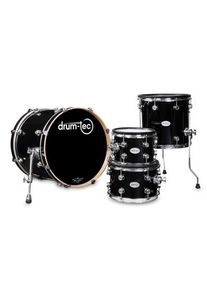 drum-tec pro 3 Shell Set Studio (piano black) with 20" BD & 14" FT