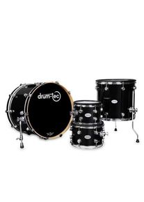 drum-tec pro 3 Shell Set Stage (piano black) mit 22" BD & 16" FT
