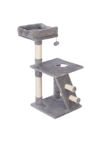 poste rascador zooplus Basics, gato gris pequeño