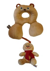 BENBAT Nackenkissen Bär Kinder Braun Komfortabel Reisekissen Lebkuchenmann