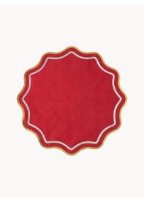 Bitossi Home Okr&uacute;hle prestierania Smerlo, 2 ks Červen&aacute;, Zlat&aacute; Bavlna, Ľan &Oslash; 38 cm