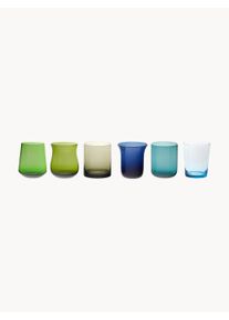 Bitossi Home Copos de shot artesanais Goblet, conjunto de 6 Azul, Verde Vidro Ø 5 x Alt 6 cm, 70 ml