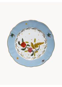 Bitossi Home Ręcznie wykonany talerz duży Fabula Biały, Niebieski Porcelana Ø 27 cm