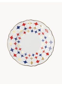 Bitossi Home Prato de sopa artesanal Abracadabra Branco, Azul Porcelana Ø 23 cm