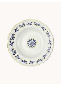 Bitossi Home Prato de sopa artesanal Abracadabra Branco, Azul Porcelana Ø 23 cm