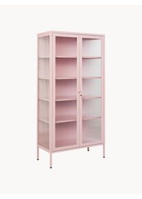 Mustard Made Vitrina de metal con cristal acanalado The Collector Rosa claro Metal An 85 x Al 170 cm