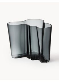 iittala Wazon ze szkła dmuchanego Alvar Aalto Transparentny, Szary Szkło S 21 x W 16 cm