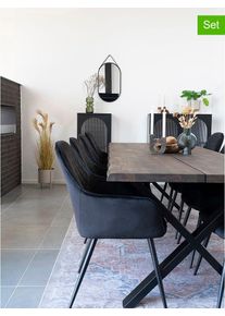 House Nordic 2-delige set: eetkamerstoelen zwart - (B)65 x (H)87 x