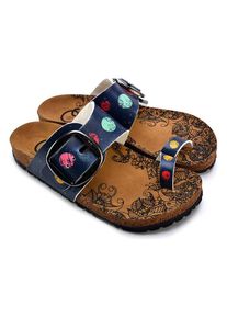Calceo Teenslippers donkerblauw/meerkleurig - 64% | Maat: 38 |