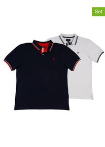 The Time of Bocha 2-delige set: poloshirts wit/donkerblauw - 78% |