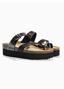 BACKSUN Leren teenslippers "Andy" zwart - 63% | Maat: 37 |