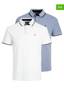 Jack & Jones Jack & Jones 2-delige set: poloshirts "Jjpaulos" wit/lichtblauw - 33%