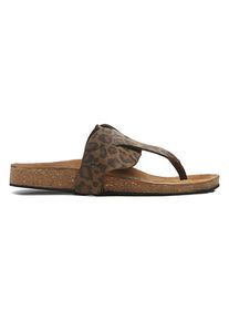Comfortfusse Leren teenslippers bruin/zwart - 55% | Maat: 39 |