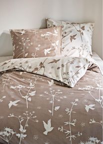 bonprix Kétoldalas ágyneműhuzat virágmintázattal, bézs, 2x 80/80 cm, 2x 135/200 cm