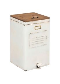 Livetastic Abfalleimer , Naturfarben, Weiß , Metall , Tanne , massiv , 51.2 l , 35x63x45.5 cm , Haushalt & Kleinelektro, Reinigung, Mülleimer &