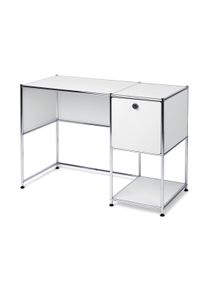 Tchibo - Kovový písací stôl »Cn3« s výklopnými dvierkami - farba: biela