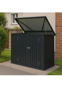 Juskys F&eacute;m t&aacute;rol&oacute; szemetes kuk&aacute;ra zsan&eacute;ros fed&eacute;l 200&times;105&times;128cm