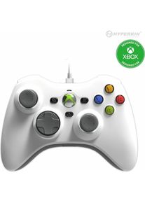 Hyperkin XB Controller Xenon Wired white (PC, Xbox One S, Xbox Series X, Xbox Series S, Xbox One X), Gaming Controller, Weiss