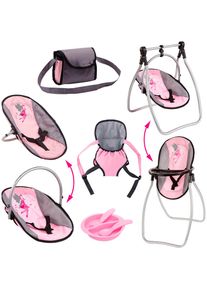 BAYER , Puppen Accessoires-Set »Vario rosa/grau«, (Set, 6 tlg.), mit multifunktionalem Sitz , rosa/grau Fee