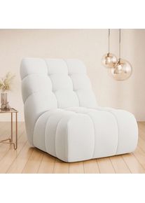 Home Affaire, Sessel &raquo;AURELIAN, Love Seat XXL, Lese-Sessel, Big-Sessel&laquo; mit Wellenunterfederung, Velours, Struktur fein, Struktur grob, creme, 100% 