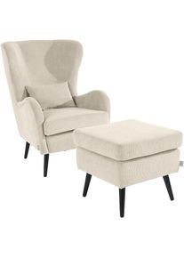 Home Affaire , Guido Maria Kretschmer Home&Living Sessel »Salla«, wahlweise mit oder ohne Hocker; großer Sessel: Maße B/T/H: 78/94/118cm , beige