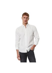 Marc O'Polo Marc O'Polo, Herren, Langarmhemd regular fit aus Bio-Baumwolle, Button-down-Kragen, mit Struktur, white, N-Gr, M -N-Gr, white, Hemd von Marc O'Polo