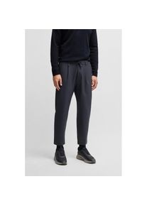 BOSS Green, Damen, Webhose &raquo;T Convert-Pleat&laquo; mit Zugbund und Markenlabel Bundfaltenhose Anzughose Stretchhose, Dark Blue402, N-Gr, 56 -N-Gr, Dark 