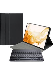 Mobilize Abnehmbare Bluetooth-Tasche (Samsung Galaxy Tab S7, Samsung Galaxy Tab S8), Tablet Tastatur, Schwarz