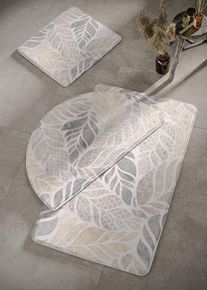 Badematte med memoryskum, grå, størrelse 7 (Dusjforlegger, halvrund 50x80), bonprix