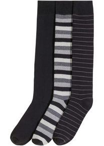 Termo-knestrømper med myk frotté på innsiden med økologisk bomull (3-pack), svart, størrelse 39-42, bonprix