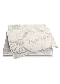 JOOP! Wohndecke , Silberfarben, Dunkelblau , Textil , Abstraktes , 150x200 cm , Made in Germany, Oeko-Tex® Standard 100 , Kettelrand, pflegeleicht ,