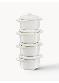 Staub Set de cazuelas pequeñas Mini Cocotte, 4 uds. Blanco Cerámica Ø 10 cm x Al 7 cm, 200 ml