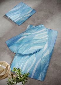 bonprix Kúpeľňová predložka s pamäťovou penou, modrá, Predložka pre stojacie WC 45/50cm