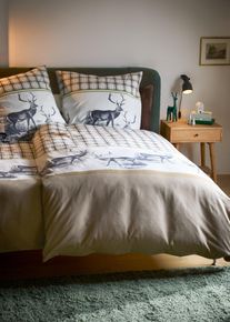 bonprix Pościel z nadrukiem w renifery, beżowy, 1x 80/80 cm, 1x 135/200 cm