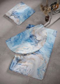 bonprix Kúpeľňová predložka s pamäťovou penou, modrá, Predložka pre stojacie WC 45/50cm