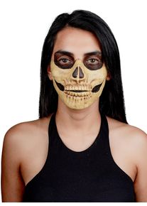 Schedel deelmasker om op te plakken botkleurig
