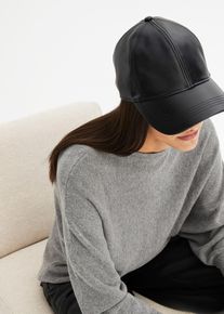 Casquette - noir - taille Onesize - synthétique imitation cuir - bonprix