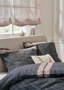 Sengesett med stripemønster, grå, størrelse 135x200 cm, bonprix